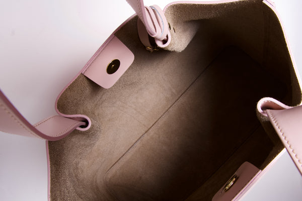 Italian Leather Tote - Soft Pink