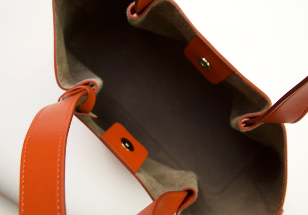 Italian Leather Tote - Terracota