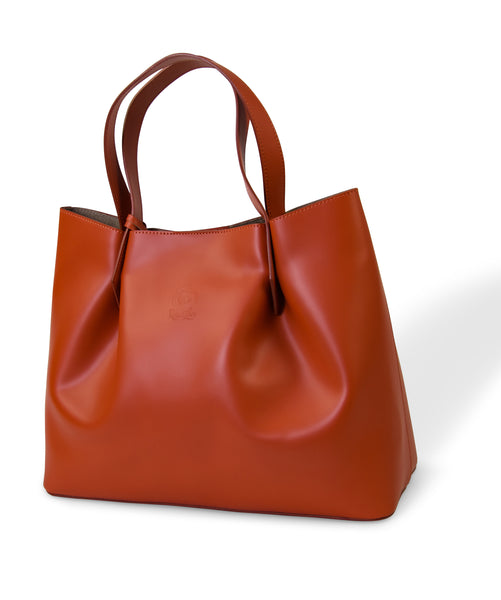 Italian Leather Tote - Terracota